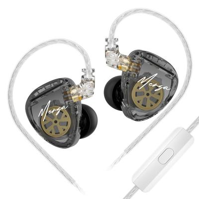 KZA COUSTICS Merga Wired Dual Dynamic Monitor IEM with Interchangeable Cable Earphones, Earbuds, In-Ear Headphones, (with Mic)