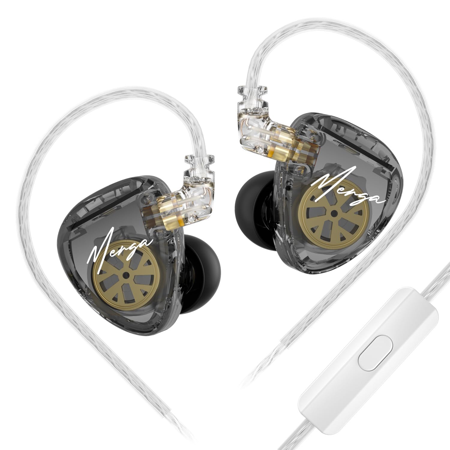 

KZA COUSTICS Merga Wired Dual Dynamic Monitor IEM with Interchangeable Cable Earphones, Earbuds, In-Ear Headphones, (with Mic)