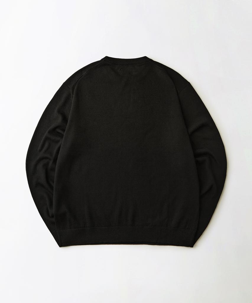 OUTSTANDING Mighty Tiger Wool Crew Neck Knit_Black