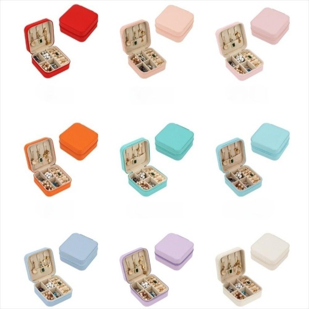 Compact Design Portable Jewelry Box Zipper Closure Jewelry Organizer Female Organizer
