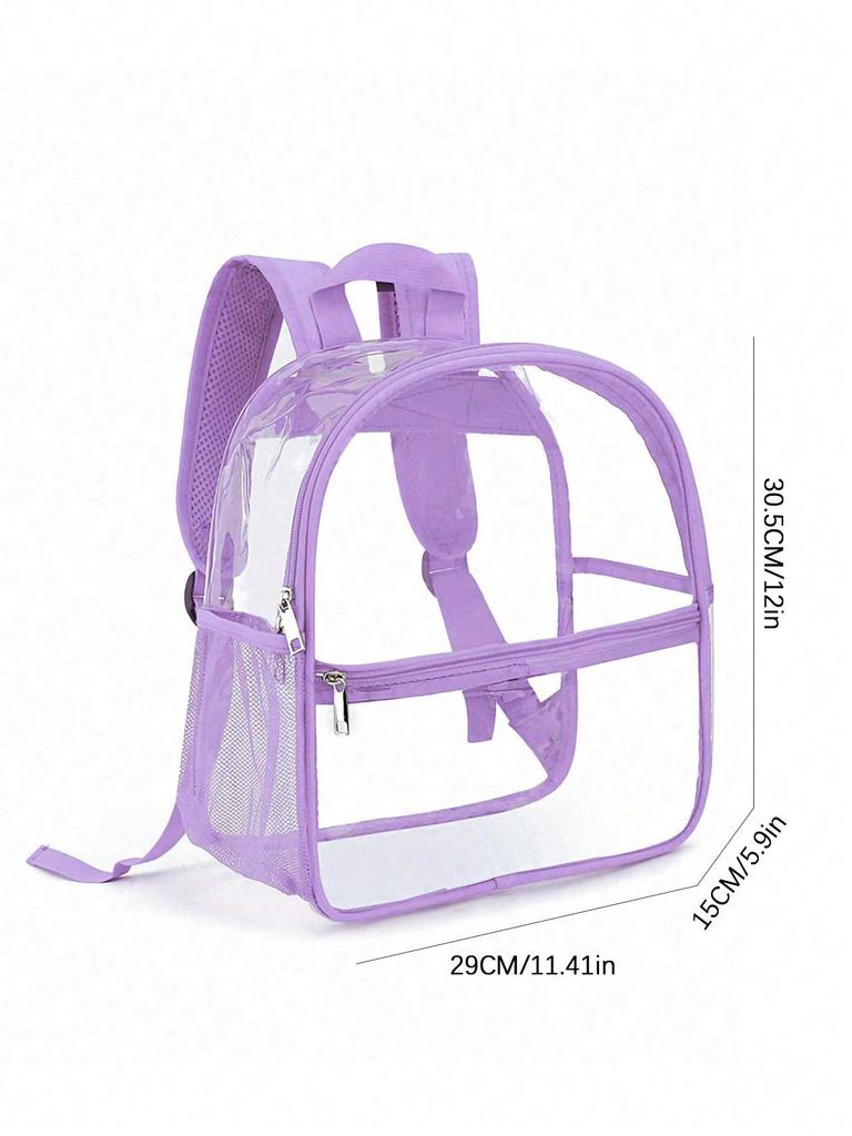 PVC Transparent Double Shoulder Backpack Waterproof Outdoor Portable Backpack Large Capacity Simple Student Schoolbag
