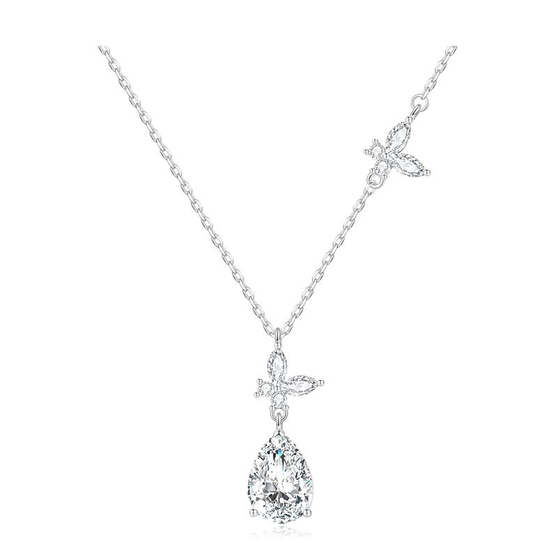 Barbie crystal necklace [ Crystal*Lucky Limited Edition] Stardew Butterfly Glitter Drop Shape Clavicle Chain Niche Design Simple Y-Ba2604007