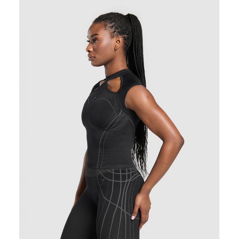 Gymshark Apex Seamless Midi T shirT Black graphiTe Grey b3b1T Bb29