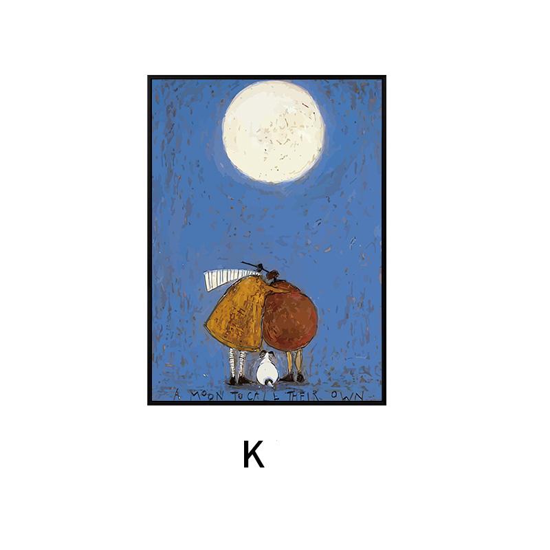 Cute Cartoon Happy Family Lover Painting On Canvas Happiness Love Posters and Prints for Living Room Bedroom Decor Wall Art