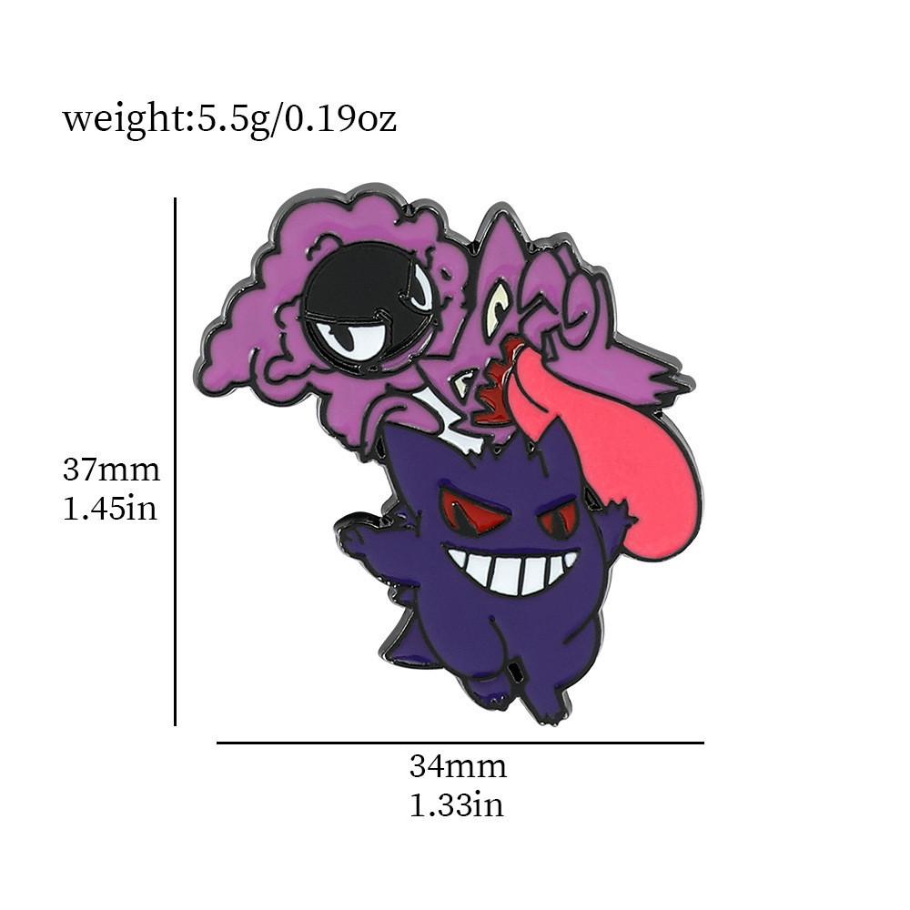 Cartoon Creative Funny Pokemon Metal Badge Ghost Venom Pocket Elf Magic Pin