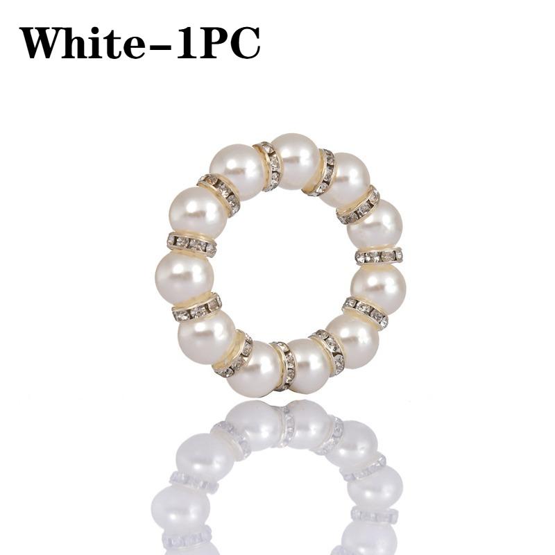 Handmade Beaded Pearl Napkin Ring Valentine's Day DecorativeNapkin Holder DIYTable Towel Ring for Wedding Party Tablecloth Decor