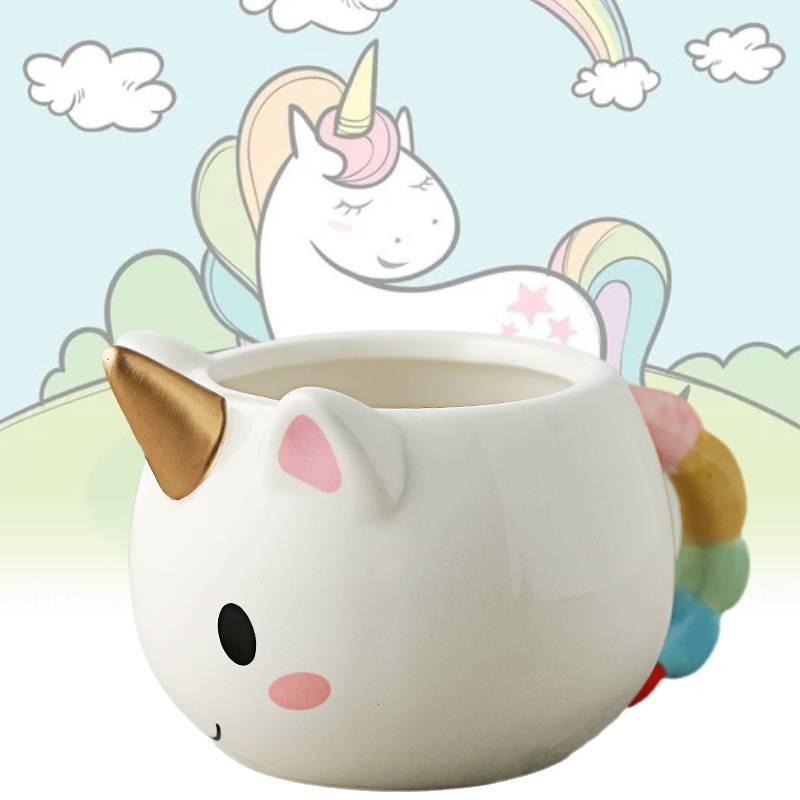 High-temperature Resistant Cartoon Unicorn Ceramic Mug Perfect For Milk And Coffee