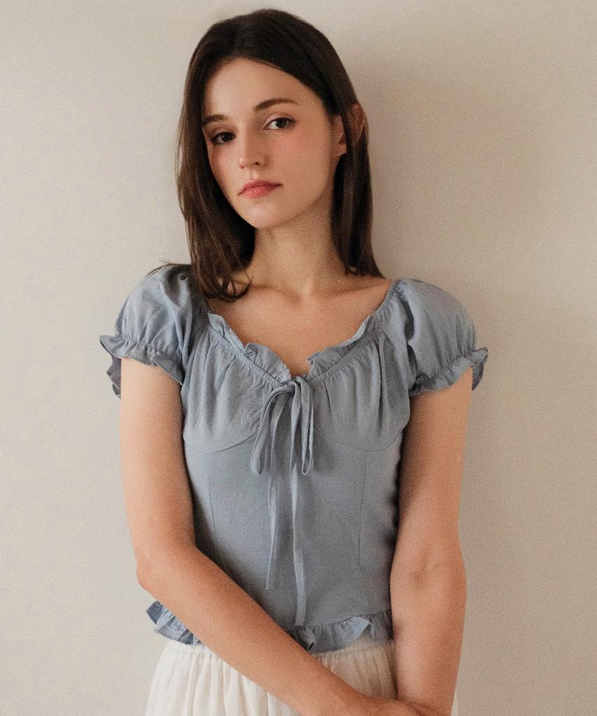 KOOLKITTEN Arden Frill Puff Sleeve Blouse