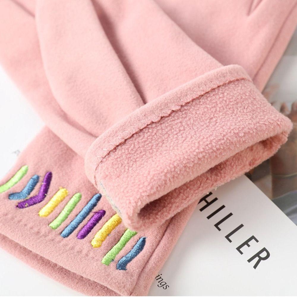 Thickened Women Suede Velvet  Gloves Solid Color Winter Mittens Fashion  Gloves  Skiing