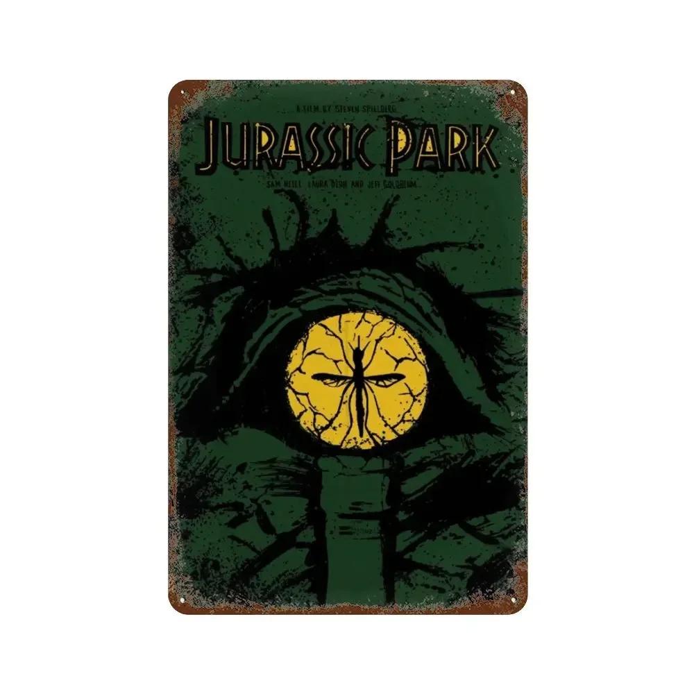 Jurassic Park Dinosaur Science Fiction Movie Sign Decor Metal Plate Poster Vintage Tin Sign Garage Man Cave Plaque Decoration