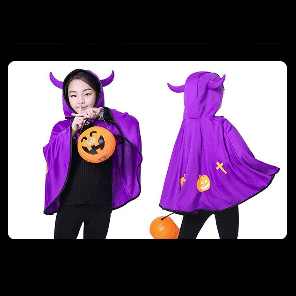 Witch Cartoon Halloween Party Cloak Hooded Cloak Cosplay Costume Cosplay Props Devil Horn Cloak