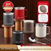 Stainless Steel Double-Layer Mug with Lid - Dust & Drop-Proof, Anti-Scald, for Home, Office & Dorm Use.