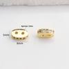 18K Gold Plated Double Hole Spacer Beads with Micro Zircon for DIY Jewelry