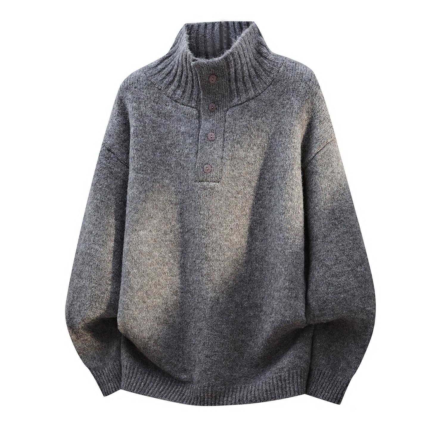 

Unisex High Neck Thick Warm Knit Sweater TYS-88119-2026 S сірий колір
