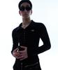 MORE THAN BLACK Logo Snap Collar Long Sleeve
