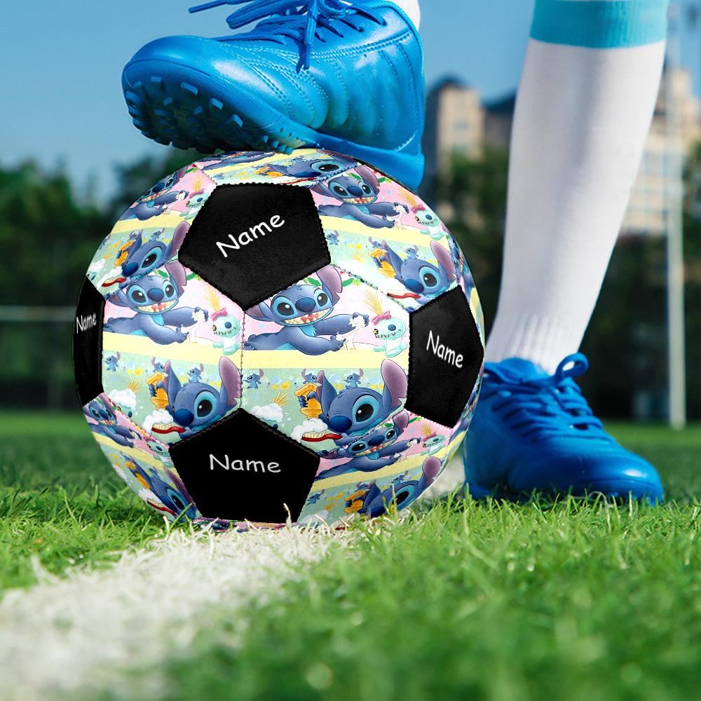 Custom Name Stitch Theme Size 5 Soccer Ball, Suitable for Both Indoor and Outdoor Matches, a Gift Suitable for Everyone.