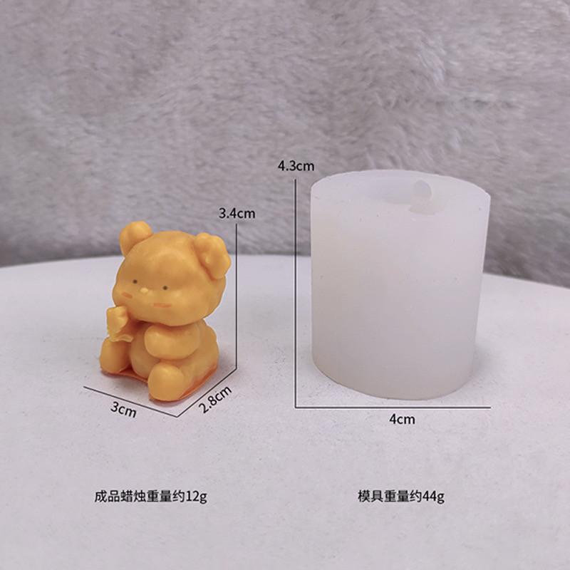 Bear Candle Cake Decoration Cute Cartoon Bear Birthday Candle Baking Decoration Silicone Mold