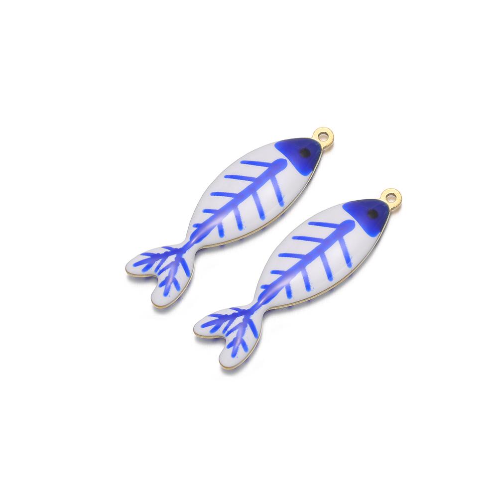 5pcs Stainless Steel Enamel Black Fish Bone Charms for DIY Jewelry Girls Necklace Pendants Kids Bracelet Women Earrings Making