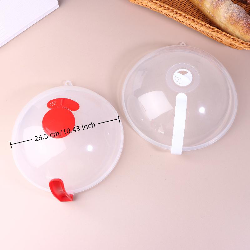 New Microwave Splash Cover High Temperature Resistant Microwave Guard Lid Transparent Food Heating Cover With Steam Vent Handle