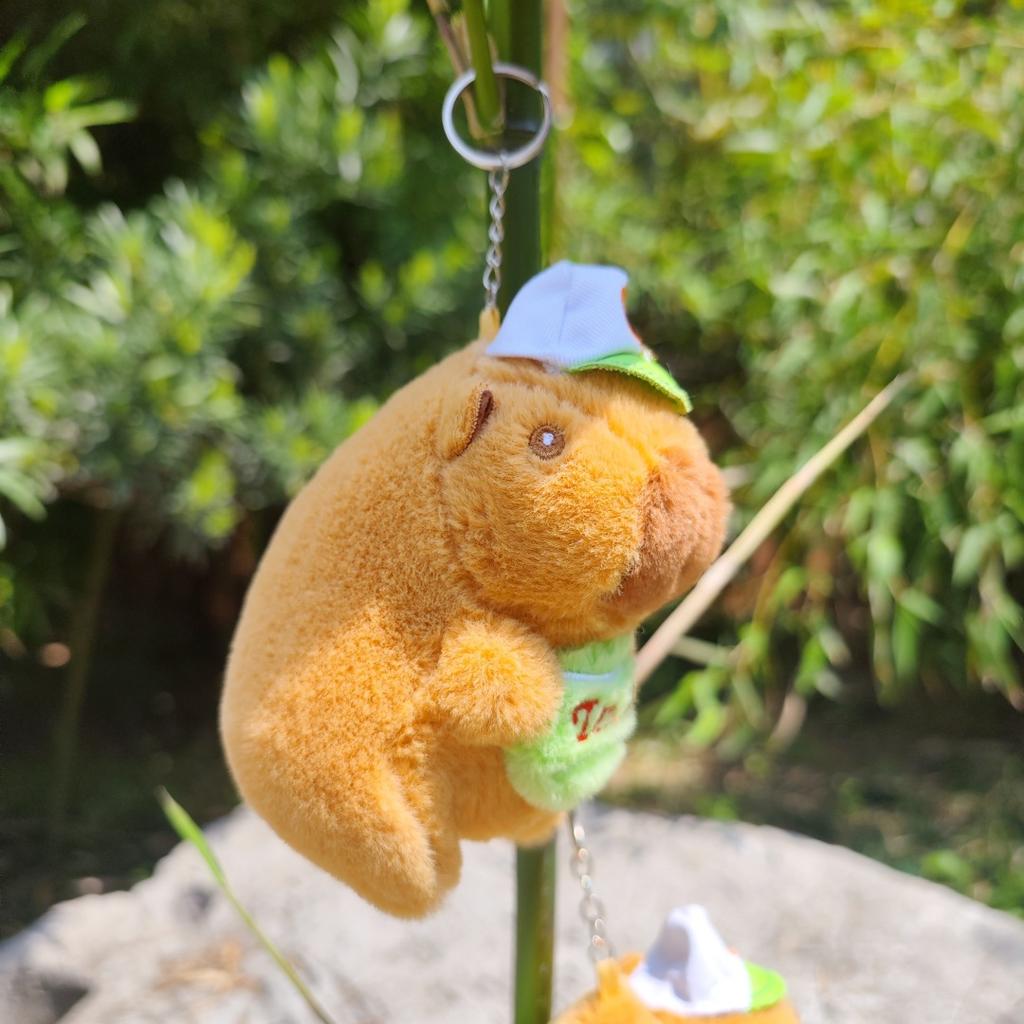 Baseball Jersey, Kapibala Sport, Capybara, Small Rabbit Fur, Plush Toy, Accessory, Pendant, Couple Keychain Gift