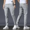 Spring Summer Pants Mens Stretch Korean Casual Slim Fit Elastic Waist Business Classic Trousers Male Black Gray 28-38