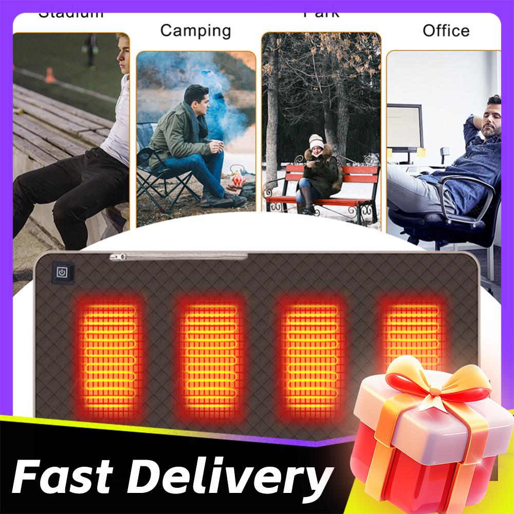 4-Zone Smart 5V Heated Cushion Outdoor Camping Chairs USB-Powered Heating Pad Portable Heated Mat for Outdoor Seating Comfort