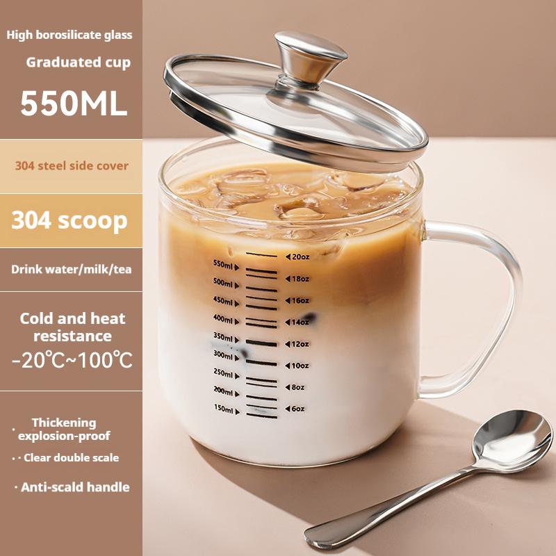 Gianxi Högborosilikatglas Mugg Hushåll Högtemperaturbeständig Livsmedelsklassad Vattenmugg Skålad Kaffemugg Glasmuggar