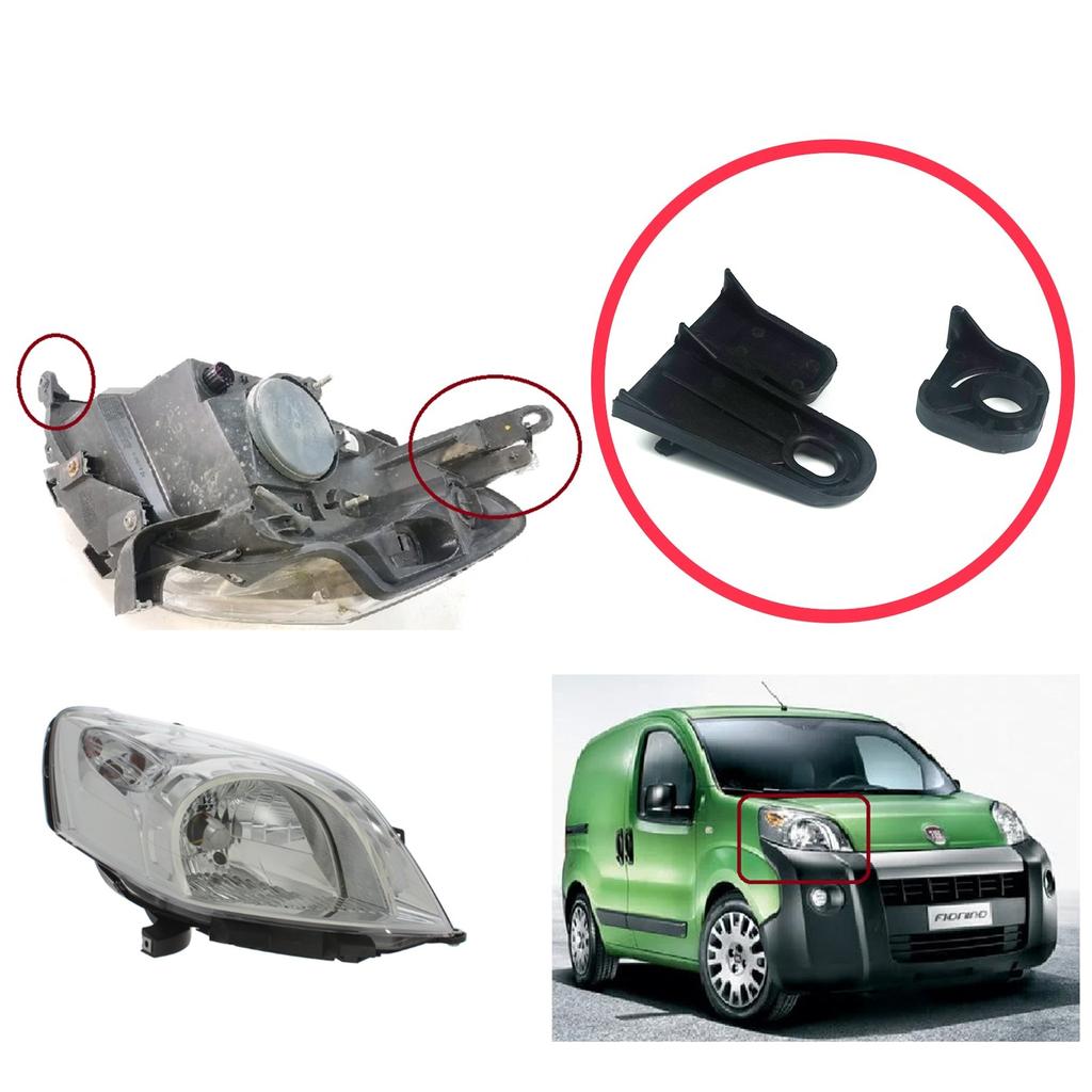 BHL62 Uchwyt Mocowanie Reflektora Zestaw Naprawczy Języczek Prawa Strona dla Fiat Fiorino 225 MK3 Citroen Nemo Peugeot Bipper 2007-2020
