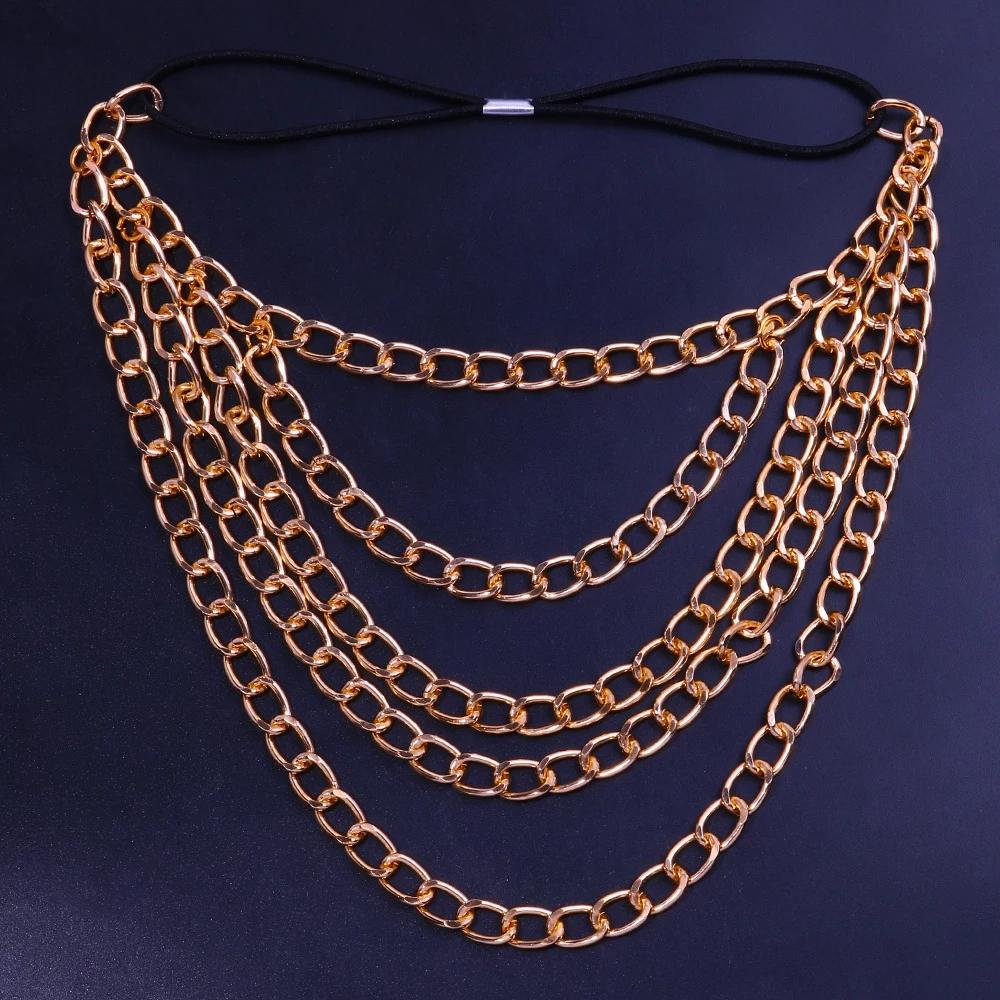 Stonefans Multi Layer Thigh Chain Harness Female Accessories Sexy Metal Belt Prsonality Vintage Garter Leg Chain Body Jewelry