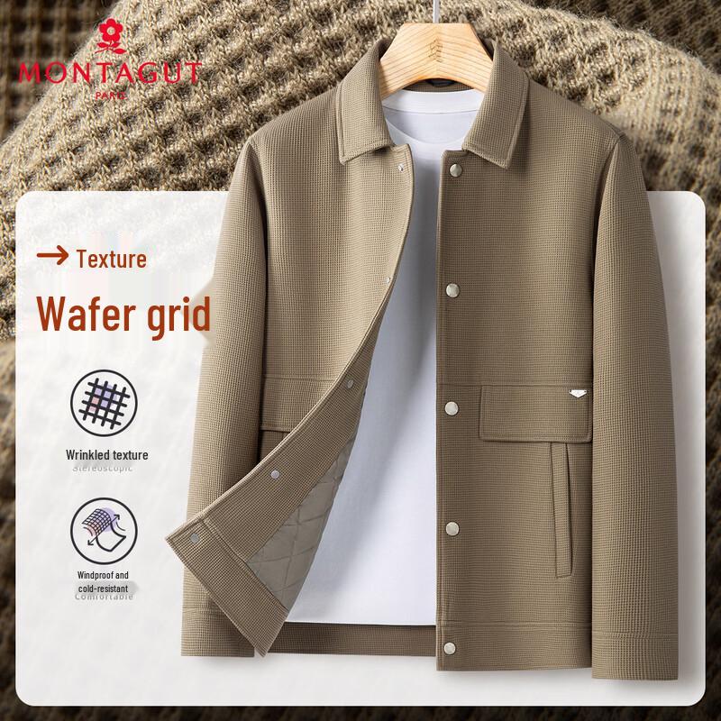 

MONTAGUT Men s Knitted Waffle Windproof Warm Winter Jacket XL