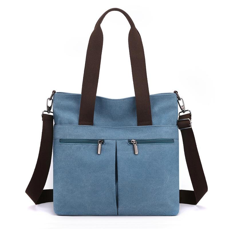 Bolsa de Ombro Único Bolsa Feminina Tendência Simples Moda Versão Coreana Grande Capacidade Mão Transversal Lona