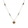 Tiger Eye Heart Pendant Necklace: Retro Gold Clavicle Chain for Women, Stylish Sweater Accessory