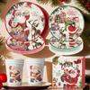 Christmas Santa Claus Theme Disposable Tableware Sets Merry Christmas Decorations Paper Napkins Cups Plates Xmas Party Supplies