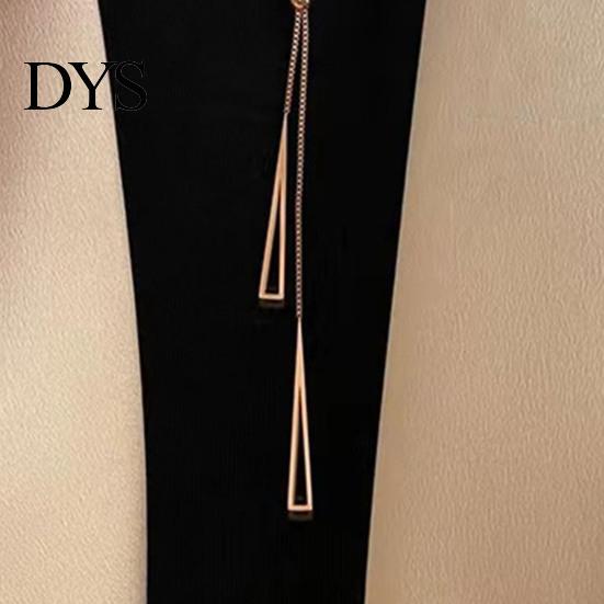 Triangle Pendant Necklace Women Y-Drop Lariat Elegant Sweater Adjustable Fade-resistant Geometric Gift for Wife Girlfriend Daily Wear Jewelry Stylish