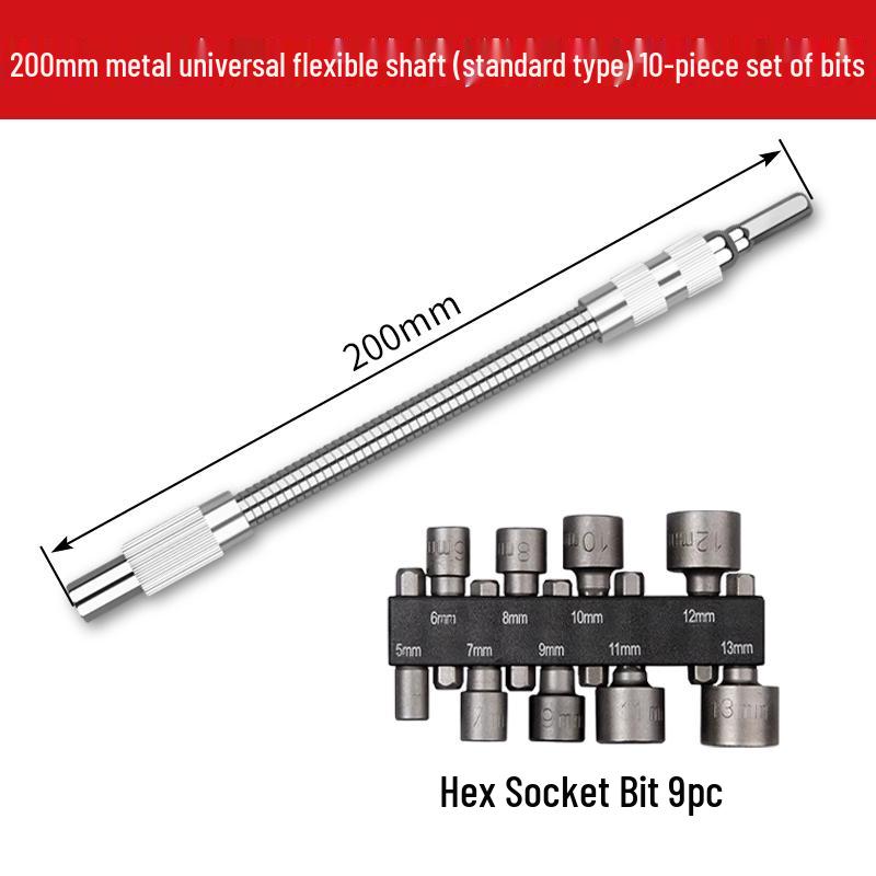 Universal Swivel Joint for Electric Drill and Screwdriver - Flexible Shaft Adapter with Conversion Head