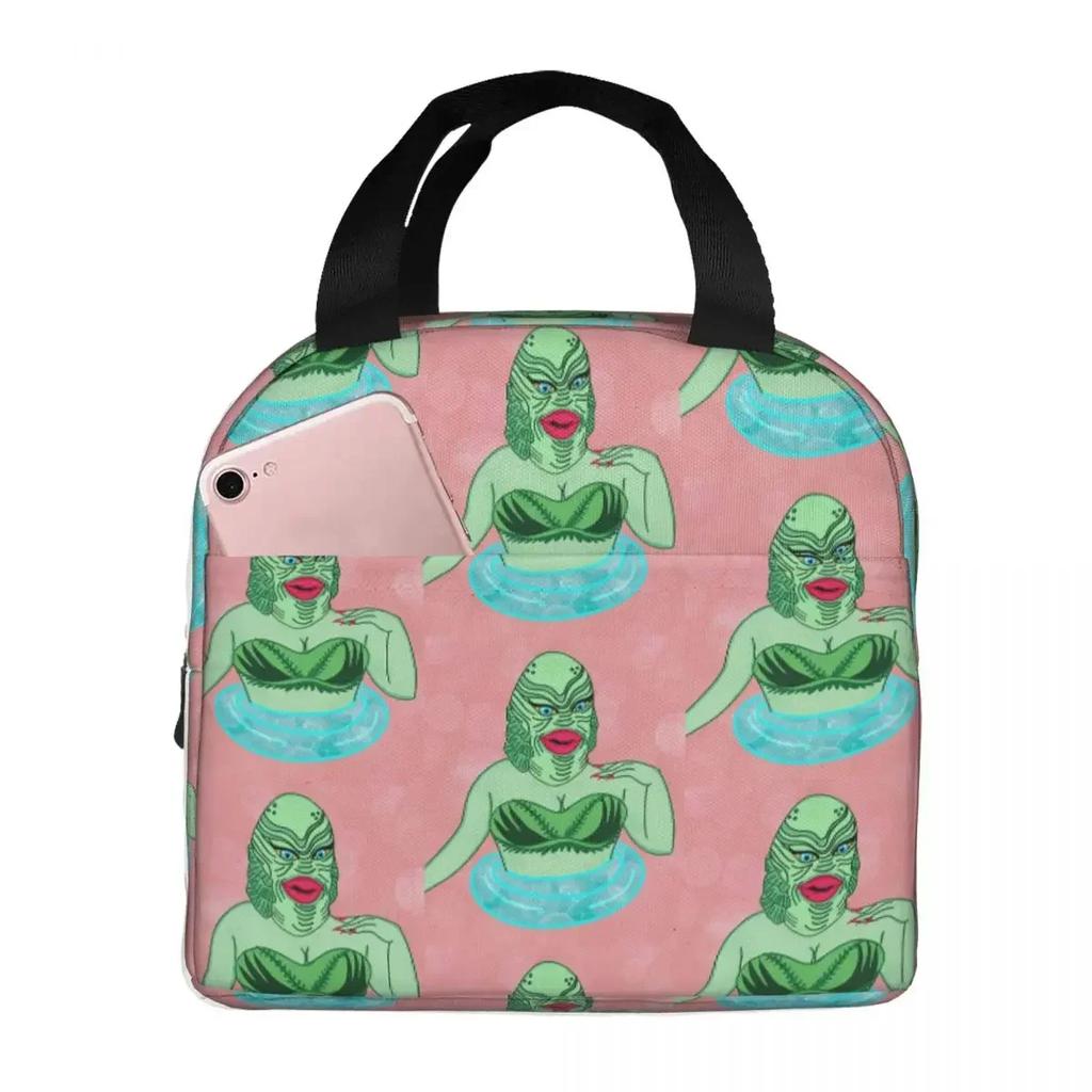 Monstruo de Snacks Criatura del Pantano Película Bolsa de Almuerzo Aislante Nevera Térmica Caja de Comida Bolso de Comida Contenedor