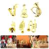 5/10/20pcs Miniature Golden Musical Instrument Ornament Photo Prop Office Study Desk Handicrafts DIY Christmas Tree Decor XJM