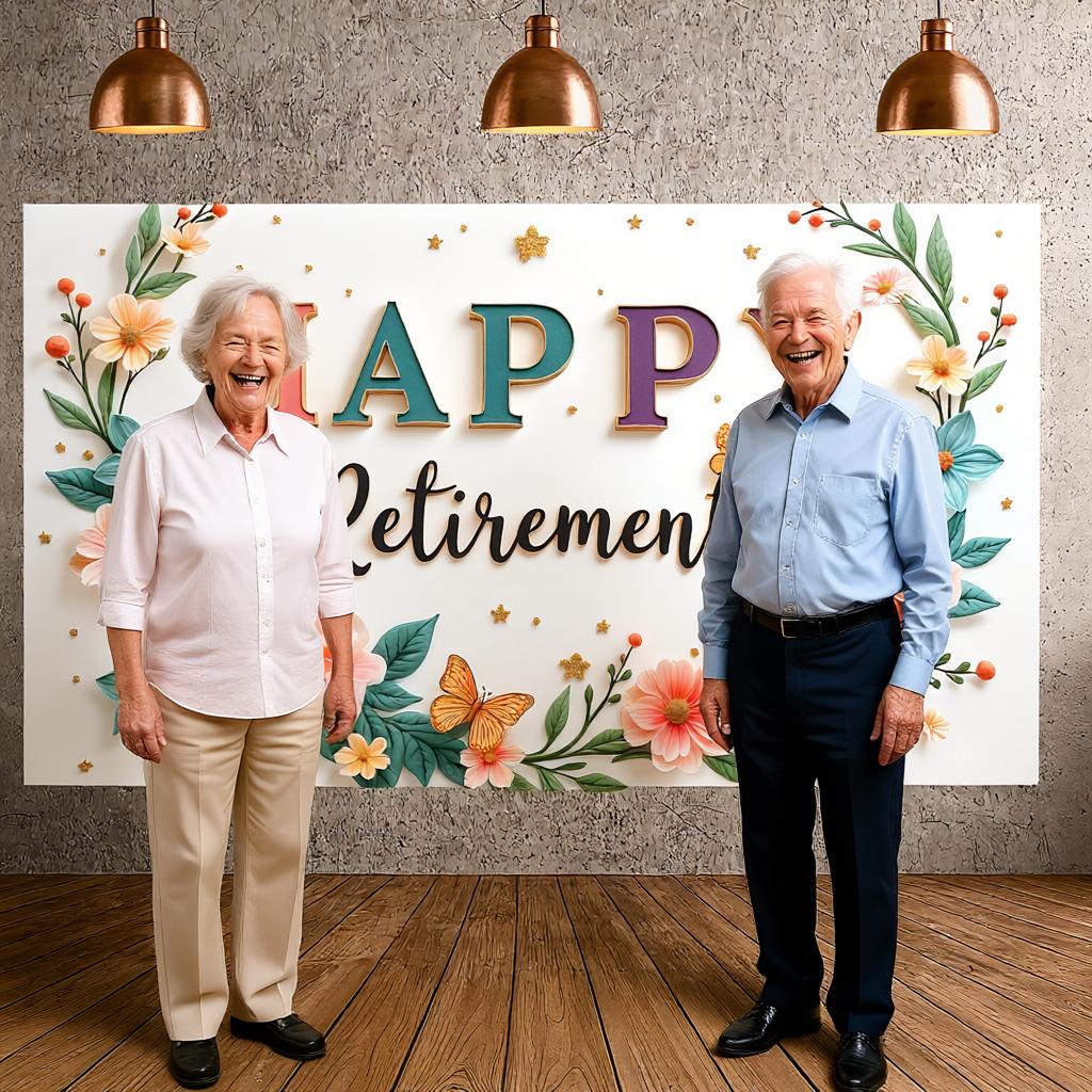 Retirement Backdrop Nature-inspired Party Display Retirement Display Butterfly Design Celebration Backdrop For Retirement