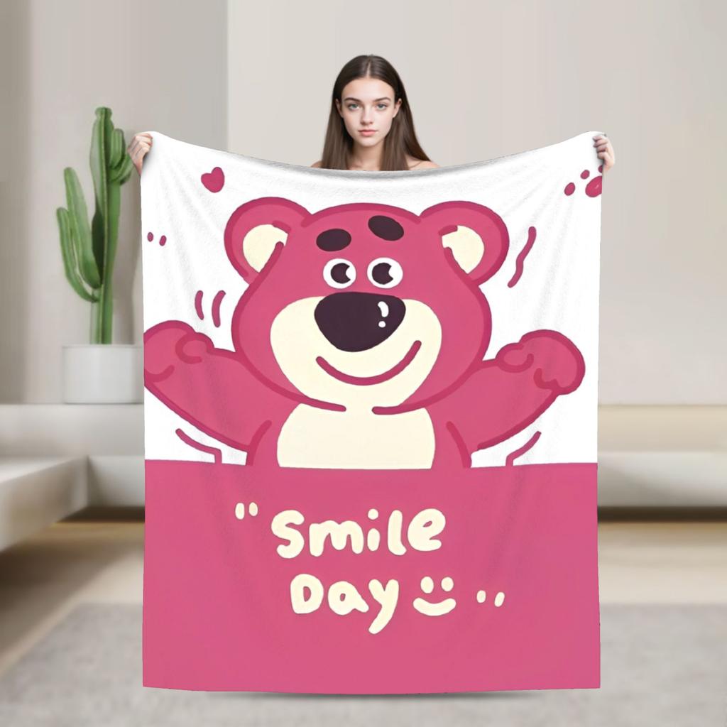 Lotso Cartoon Blanket Soft Warm Aesthetic Plush Bedding Throws For Bedroom Picnic Flannel Bedspread Bed Cover