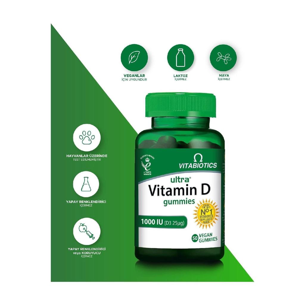 Ultra Vitamin D Gummies 1000iu 50 Vegan Gummies