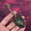 Labradorite Pendant Guitar Pendant Copper Wire Wrapped Jewelry Gemstone Pendant