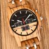 Wood Watch Multifunctional Luminous Calendar Chronograph 3-sub Dials Wooden Quartz Wristwatch Gift