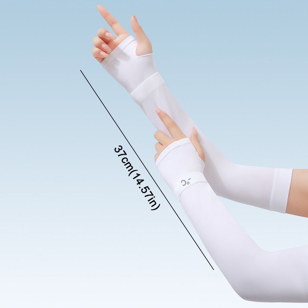 Breathable Ice Silk Sunscreen Sleeves UV Protection Thin Sun Protective Sleeve Cooling Arm Cover Outdoor Sports