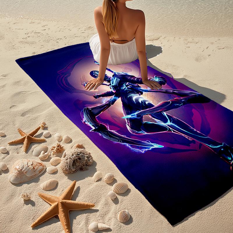 Ultra-Soft Beach Towel with Blue Beetle Theme,Ideal for Pool - Camping, Diving - Perfect Travel Essential, Vibrant Beach Towel.