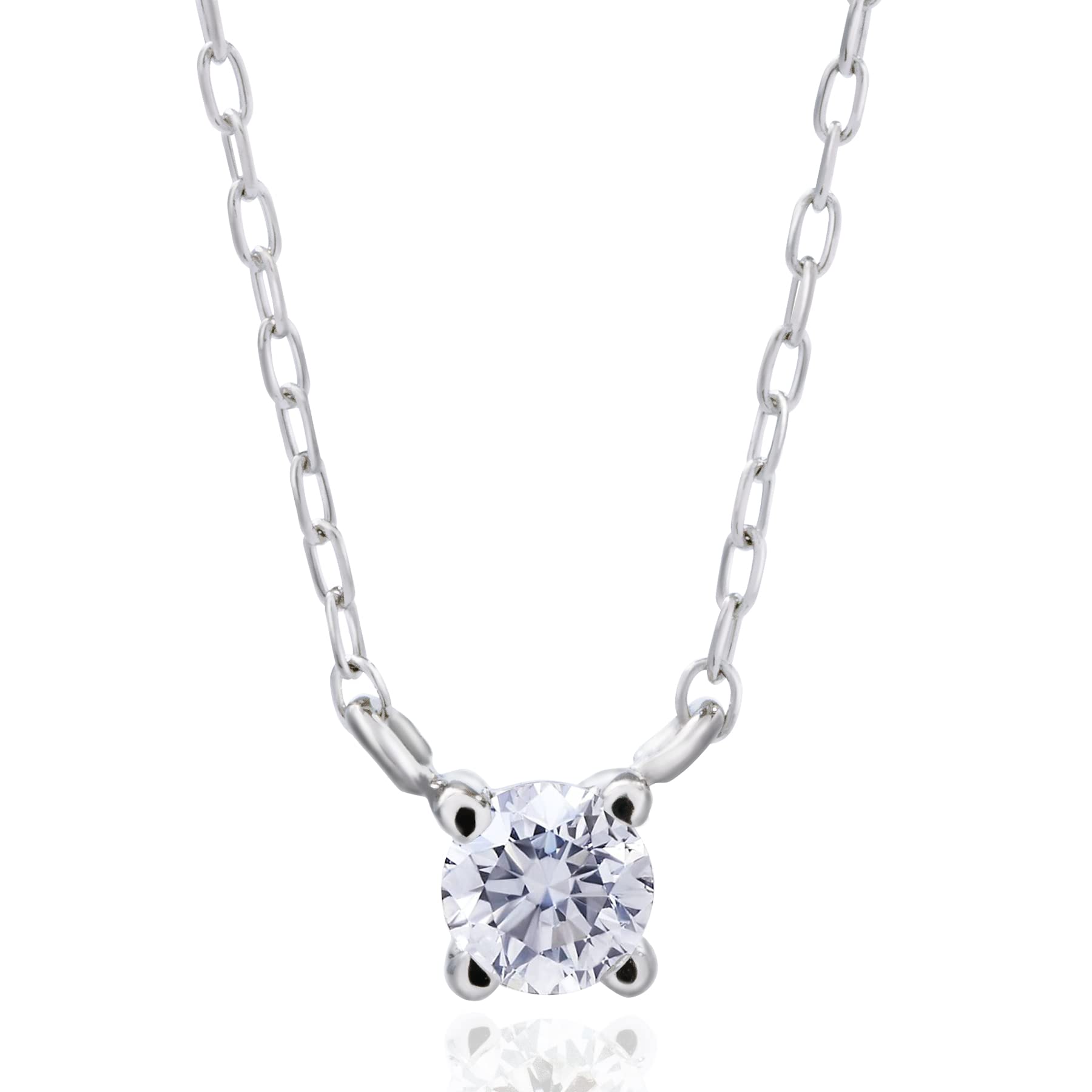 

LEGAN Necklace 1 Diamond Natural Diamond PT Platinum 4 Prongs Made in Japan 0.1ct Women s