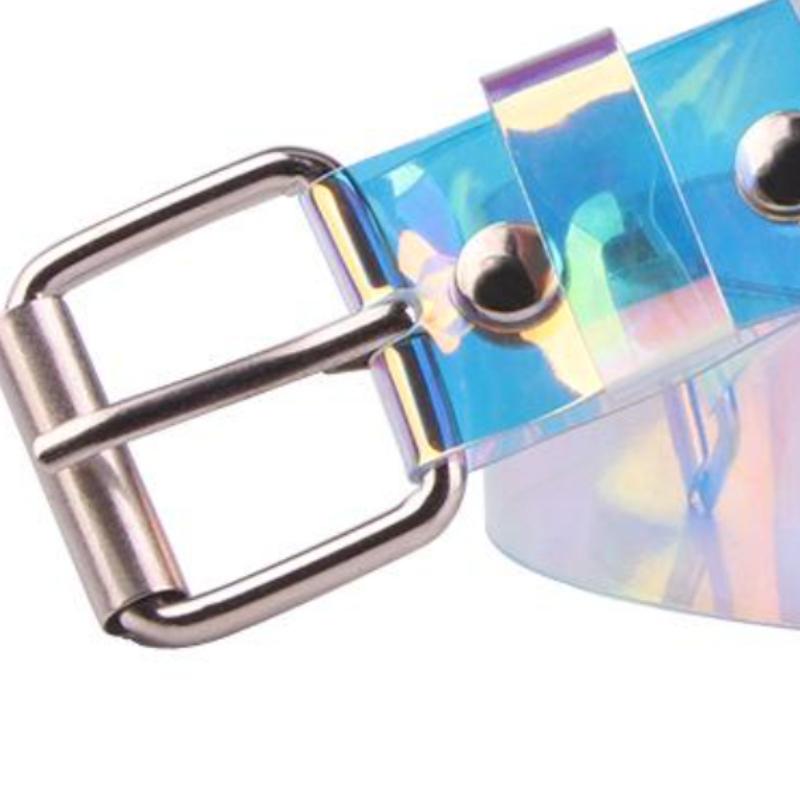 Basit ve Çok Yönlü Klasik Bayan Kemer Kadın Modası Renkli Şeffaf Plastik Kemer Kadın