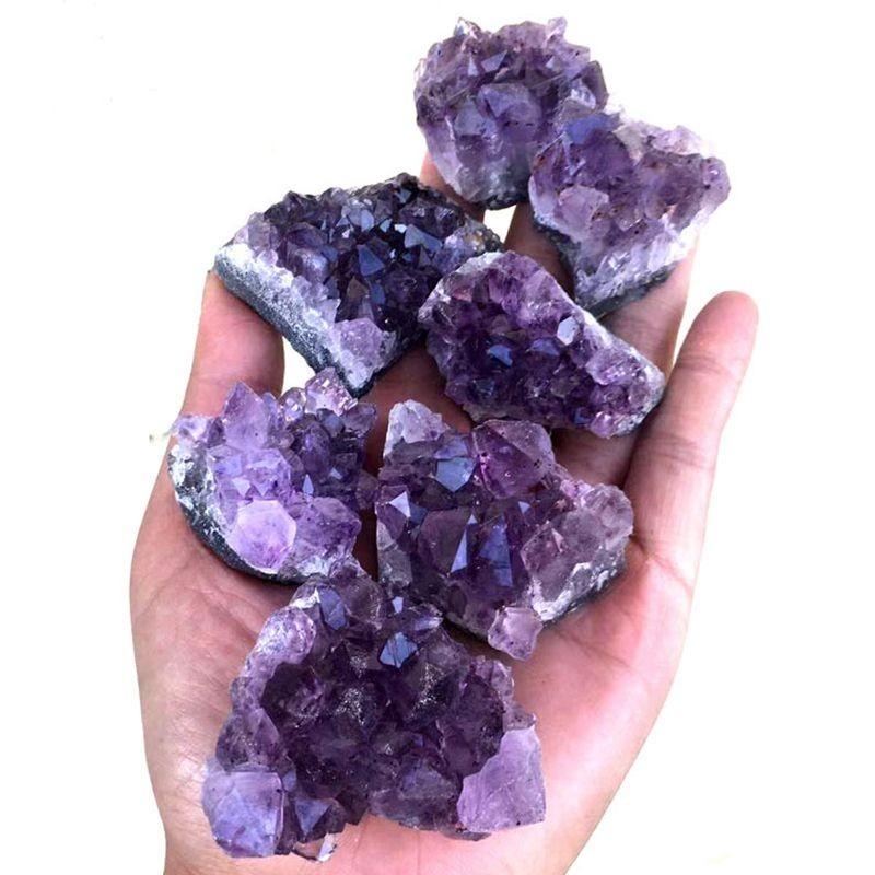Quartz Natural Amethyst Geode Druzy Crystal Cluster Healing Specimen Decor