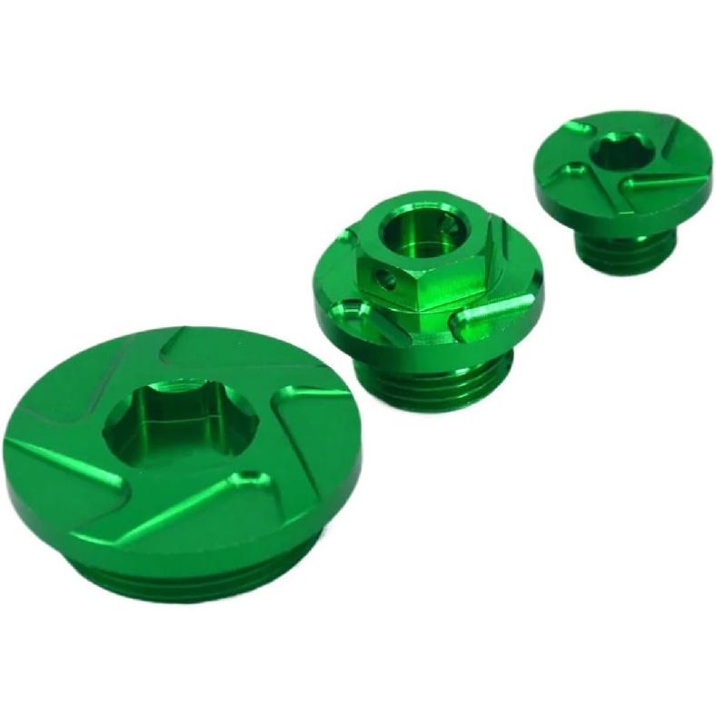 CNC Billet Motorsteuerungsdeckel Ölfilterstopfen Schrauben Satz Kompatibel mit KX250F KXF250 KXF 250 KX450F KXF450 450 KLX450R KLX 450R