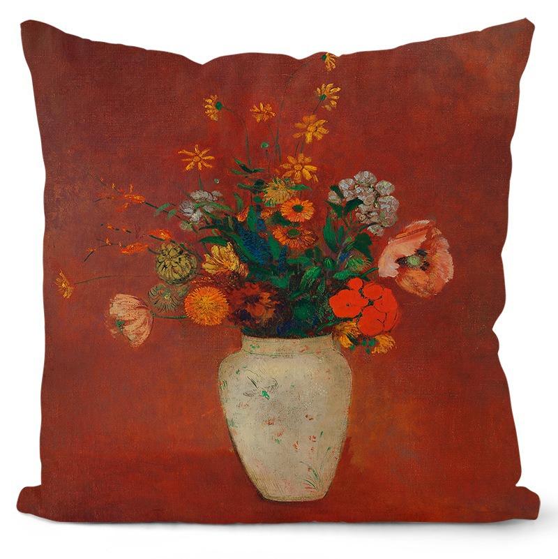 New Retro French Style Abstract Illustration Model Room Decoration Home Bedroom Bedside Living Room Sofa Cushion Cover Cushion