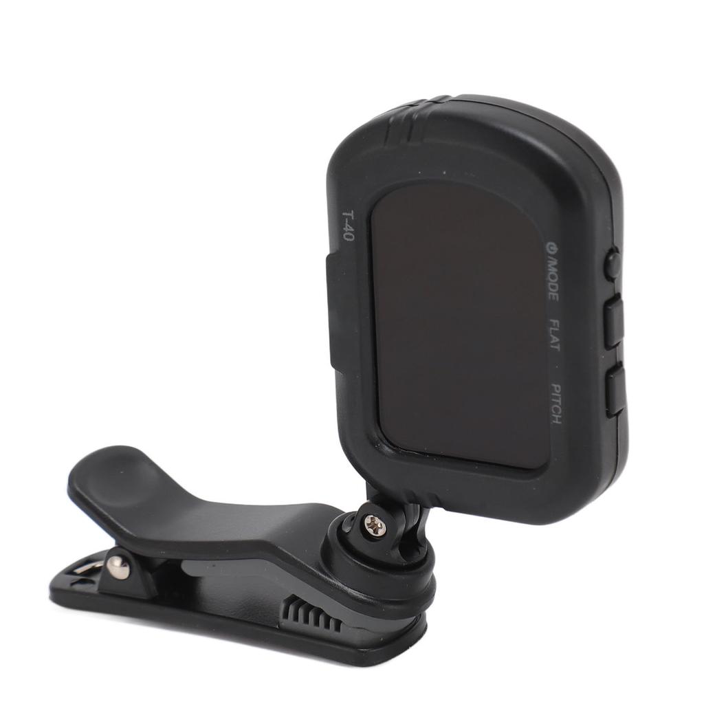 Clip On Guitar Tuner Black LCD Display A0 27.5Hz To C8 4186Hz Quick Response Violin Tuner for Bass U